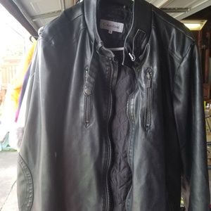 Mens Calvin Klein leather jacket sz L